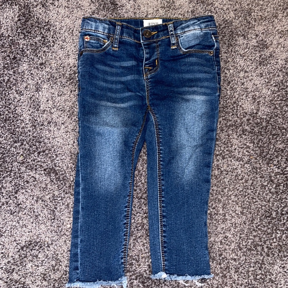 24 months/ Hudson snap jeans with fringe bottom
